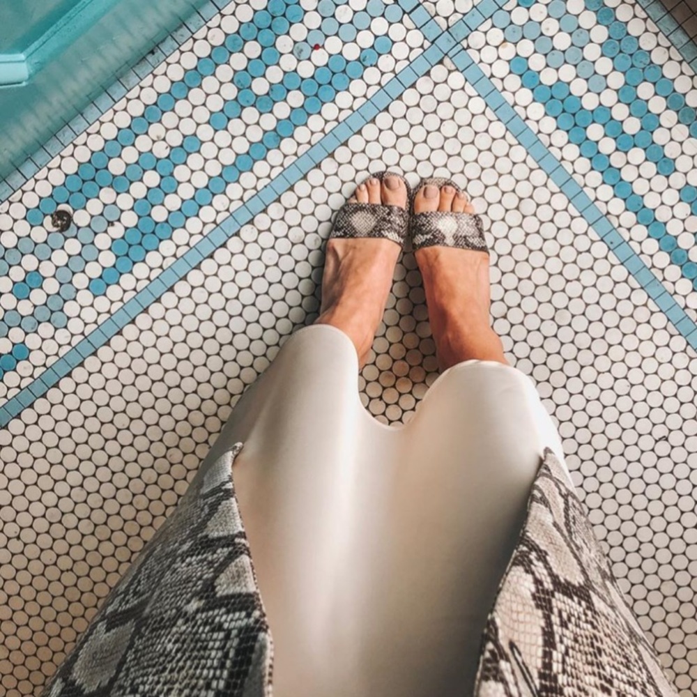 Who What Wear Jacey Snake Print Faux Leather Heels